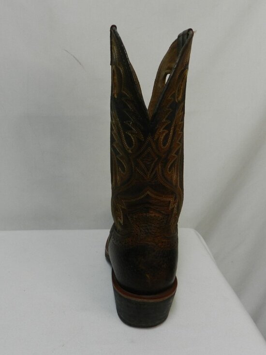Ariat Men Size 9 M Leather Heritage Roughstock Cowboy boots embroidered brown